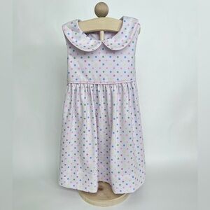NWOT Girls Confetti Polka Dot Peter Pan Collar Dress